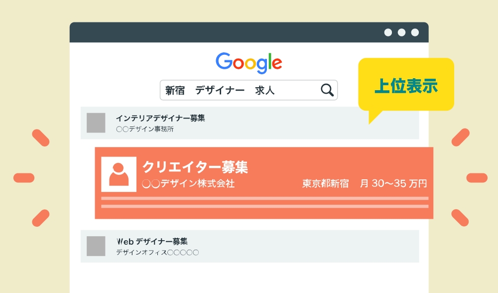 Googleしごと検索掲載